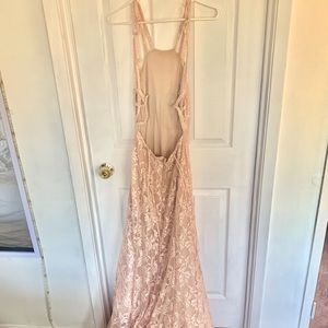 pink sparkly lace gown